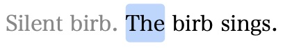 Native speech highlight starts after the disabled span